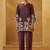 Coffee embroidered cotton blend co-ord set