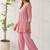 Pink embroidered cotton co-ord set
