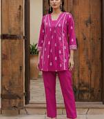 Pink printed cotton co-ord set