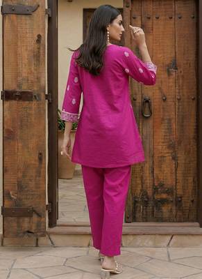 Pink printed cotton co-ord set 2