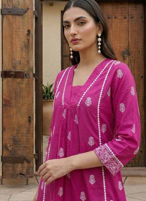 Pink printed cotton co-ord set 4