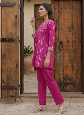 Pink printed cotton co-ord set 5