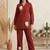 Rust embroidered cotton co-ord set