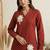 Rust embroidered cotton co-ord set