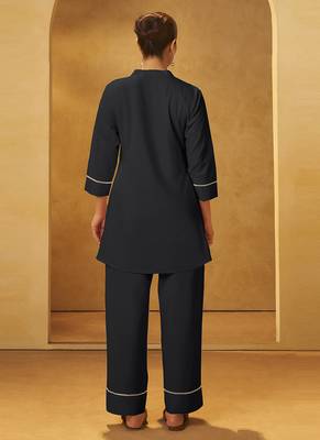 Black embroidered pure cotton co-ord set 2