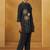 Black embroidered pure cotton co-ord set