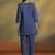Dark blue embroidered schiffly cotton co-ord set