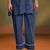 Dark blue embroidered schiffly cotton co-ord set