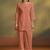 Rust embroidered schiffly cotton co-ord set