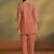 Rust embroidered schiffly cotton co-ord set