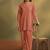 Rust embroidered schiffly cotton co-ord set