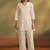 Cream embroidered schiffly cotton co-ord set