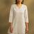 Cream embroidered schiffly cotton co-ord set
