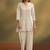 Cream embroidered schiffly cotton co-ord set