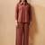 Rust embroidered cotton with cotton inner co-ord set