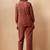 Rust embroidered cotton with cotton inner co-ord set