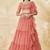 Stunning Coral Embroidered Lehenga Choli Set