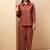 Rust embroidered cotton with cotton inner co-ord set