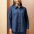 Navy blue embroidered cotton blend co-ord set