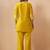 Mustard embroidered cotton blend co-ord set
