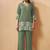 Green embroidered cotton blend co-ord set