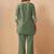 Green embroidered cotton blend co-ord set