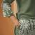 Green embroidered cotton blend co-ord set