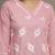 Peach embroidered schiffly cotton blend co-ord set