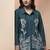 Navy blue embroidered cotton linen co-ord set