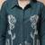 Navy blue embroidered cotton linen co-ord set