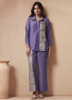 Levender gotta patti lace cotton blend co-ord set 1