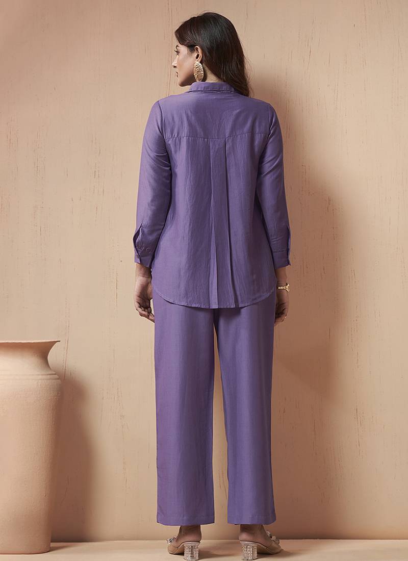 Levender gotta patti lace cotton blend co-ord set