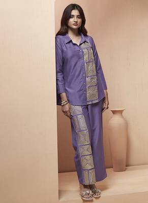 Levender gotta patti lace cotton blend co-ord set 3