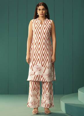 White embroidered cotton co-ord set 1