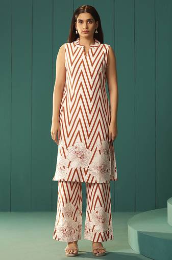 White embroidered cotton co-ord set