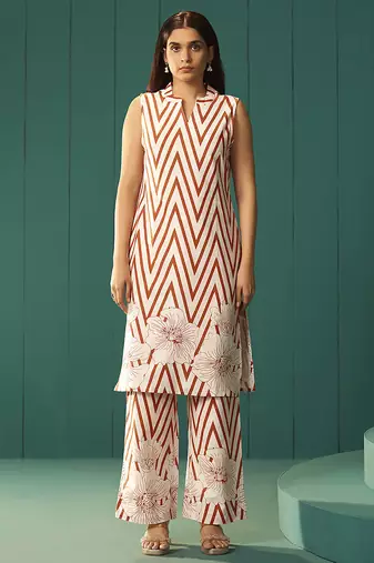 White embroidered cotton co-ord set