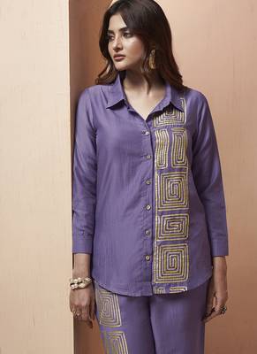 Levender gotta patti lace cotton blend co-ord set 4