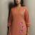 Orange embroidered cotton co-ord set