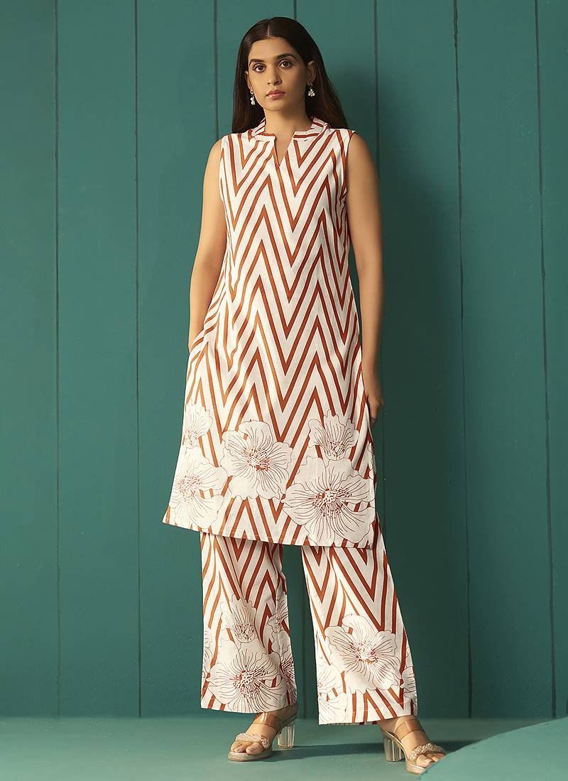 White embroidered cotton co-ord set
