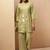 Green embroidered with mirror work cotton blend co-ord set