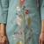 Green embroidered with mirror work cotton blend co-ord set