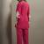 Pink embroidered cotton blend co-ord set