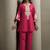 Pink embroidered cotton blend co-ord set