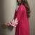 Pink embroidered cotton blend co-ord set