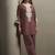 Coffee embroidered cotton blend co-ord set