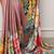 Women printed satin floral saree with banglory silk blend blouse