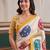 designer crepe silk Digital Patola Print with Real Mirror Work Saree
