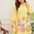 Women's Yellow Floral Embroidered Kurta and Wide-Leg Pants Co-ord Set