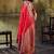 Red pochampally silk blend handloom saree with zari border