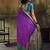 Purple pochampally silk blend handloom saree with zari border